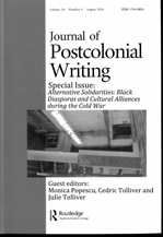 Cover of the Special issue of the Journal of Postcolonial Writing "Alternative Solidarities: Black Diasporas and Cultural Alliances during the Cold War"