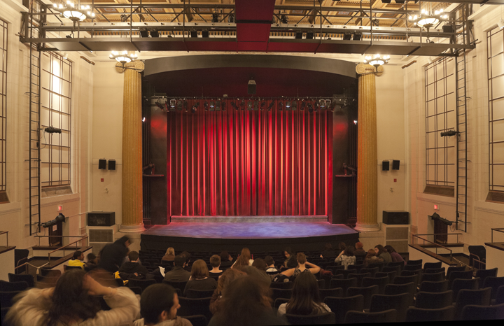 Moyse Hall stage and auditorium