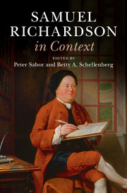 book cover of "Samuel Richardson in Context" edited by Peter Sabor and Betty A. Schellenberg