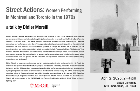 poster for Street Actions, a talk by Didier Morelli