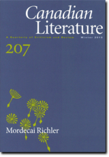 book cover of "Canadian Literature 207: Mordecai Richler" edited by Nathalie Cooke