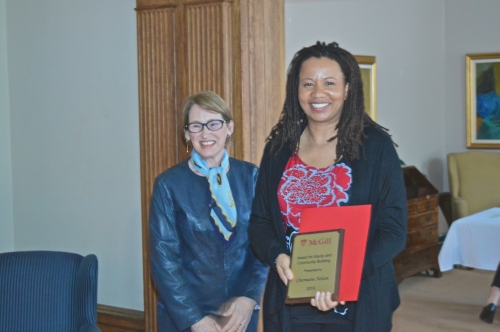 Principal and Vice-chancellor Fortier and Professor Charmaine Nelson 