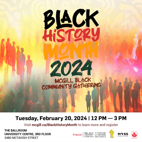 Black History Month 2024 McGill Black Community Gathering poster