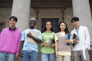 Low-angle multiracial students Image