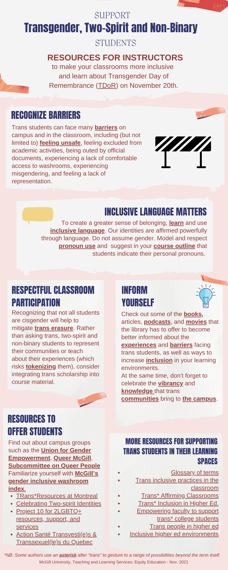 transgender, two-spirit and non-binary resources for instructors