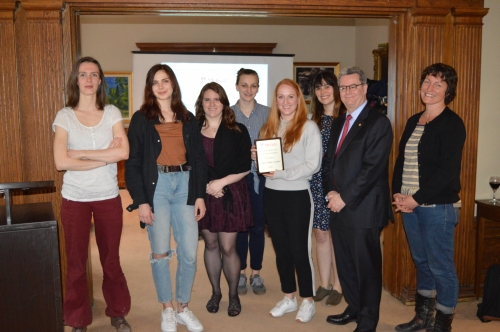 Provost Manfredi and the Women in Physics Committee