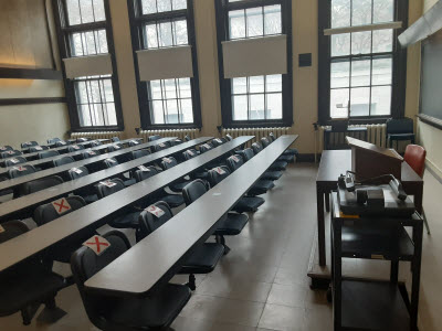 McGill classroom with physical distancing