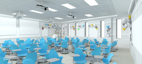 Rendering of one of the classrooms.