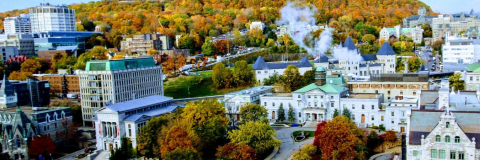 Aerial view of the downtown campus