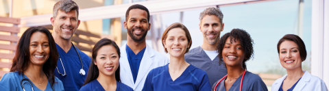 Medical Staff standing in a hospital hallway