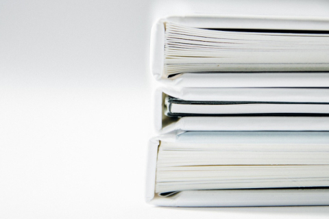 Binders on a desk