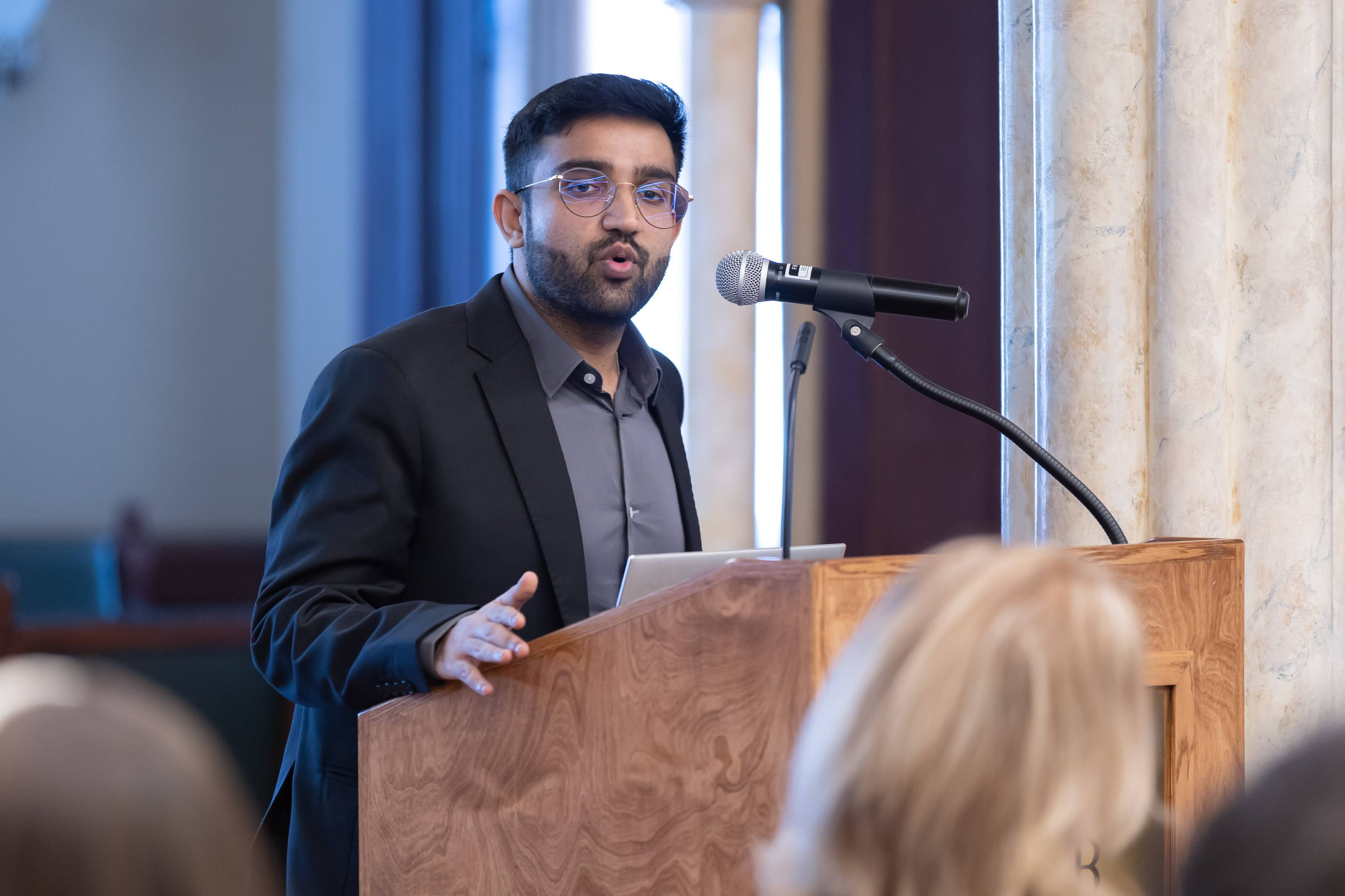 Shahal Khoso during the 2023 Baxter Symposium.