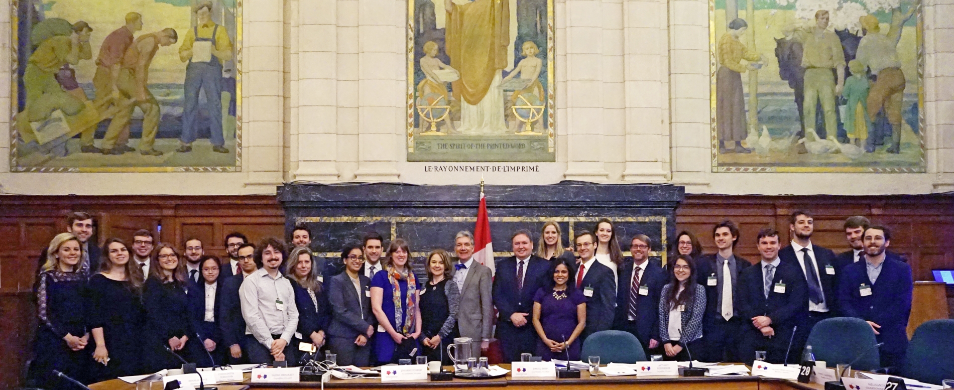 Group of professors and students during a simulation of a Constituent Assembly in Ottawa in 2017.