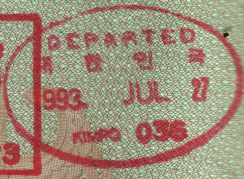 Passport visa stamp