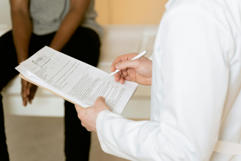 Doctor talking to a patient