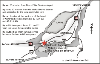 Island map to Macdonald Campus