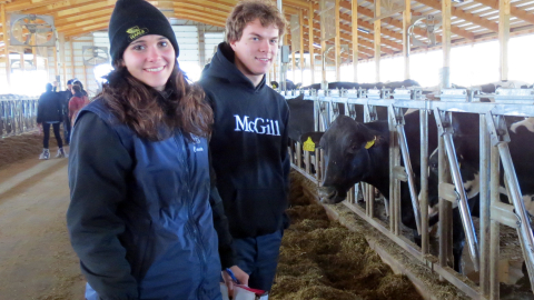 FMT Students in a dairy barn