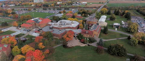 Aerial view of Macdonald campus facilities
