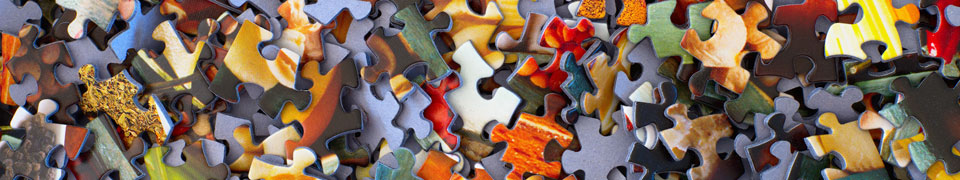 Stack of jigsaw puzzle pieces