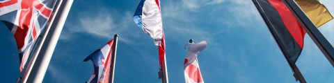 Assorted national flags