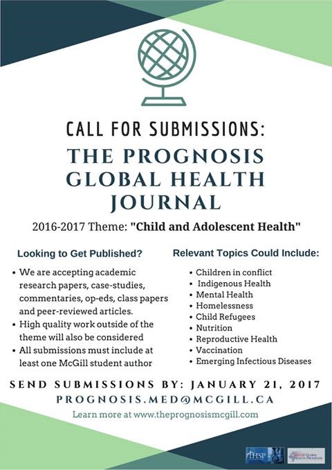deadline paper submissions for the prognosis global health