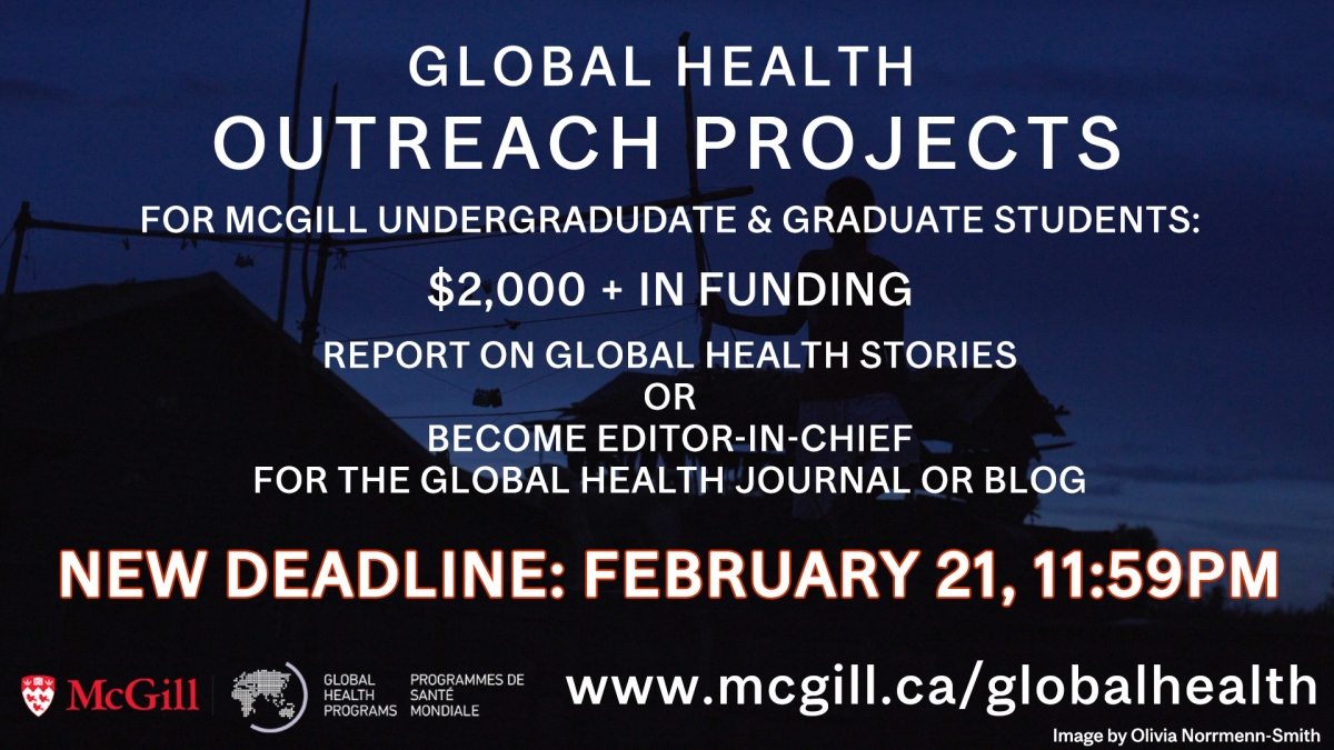 EXTENDED DEADLINE 2021 Global Health Outreach Projects Applications