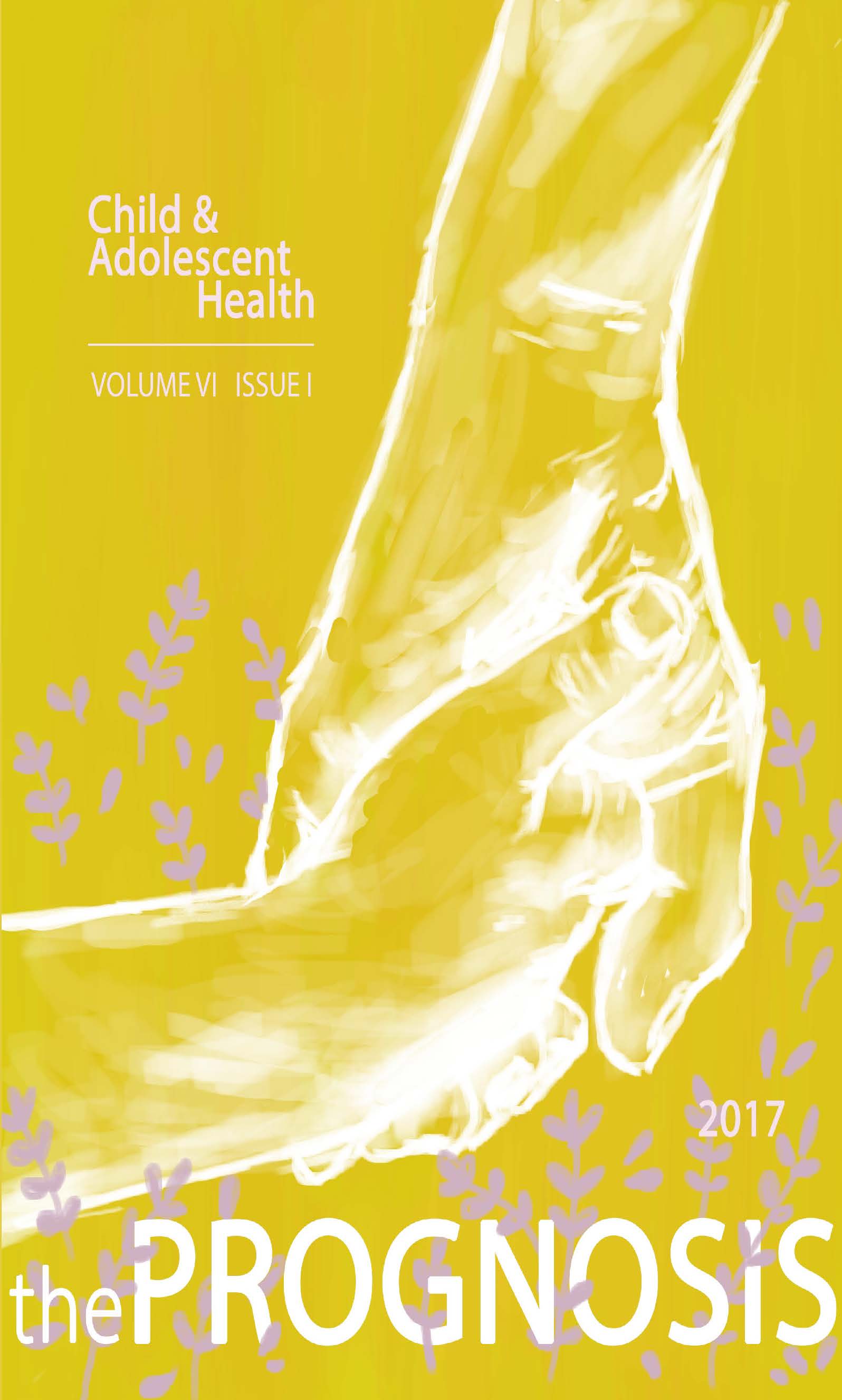 Prognosis volume 6 cover image - drawing of two hands holding on a yellow background