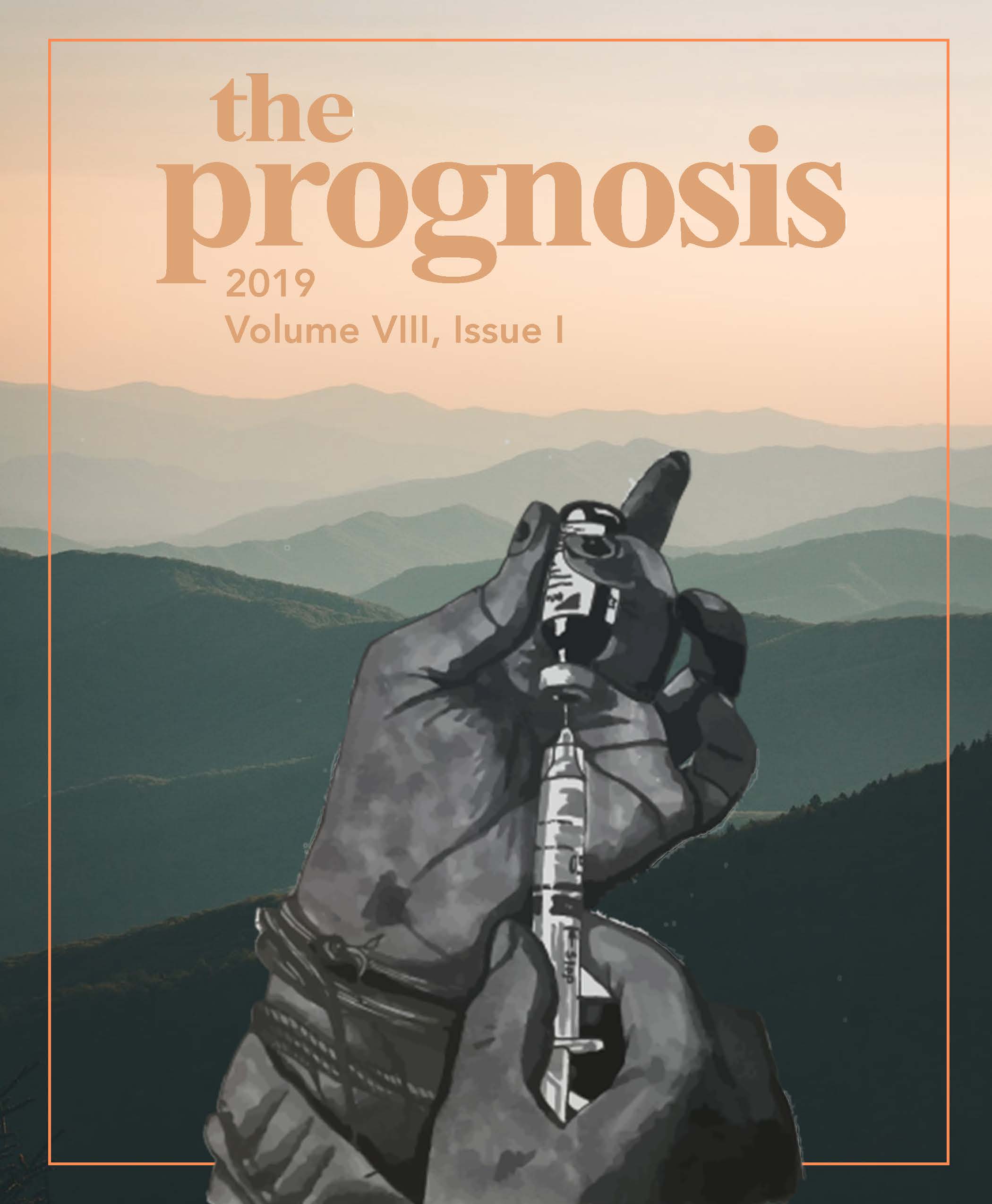 The Prognosis 2019 volume 8, issue 1 cover image - hands loading a vaccine into a syringe