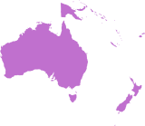 Map of Australia, New Zealandand the South Pacific