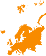 Orange map of Europe