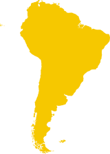 Yellow map of South America