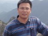 Doctor from China, stripy shirt, mountains on the background