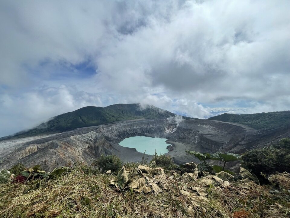 The crater area of Poás volcano, with the collapse event to the east, and laguna Caliente in the centre.