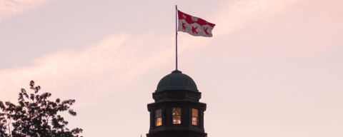 Arts Building cupola and flag
