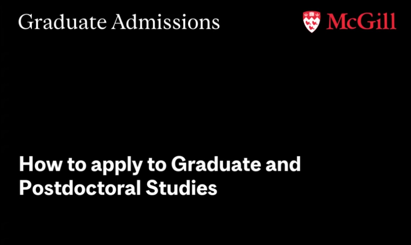 How to apply to Graduate Studies at McGill