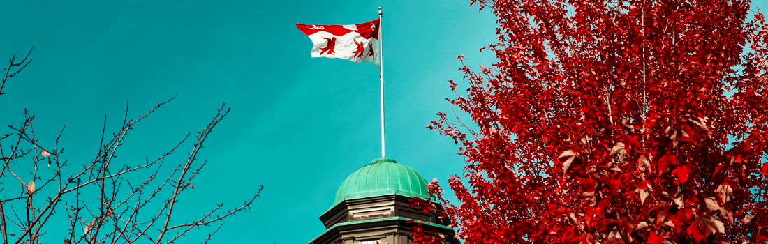 McGill Arts Building Cupola with Flag