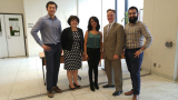 3MT winners with judges at the NSERC CREATE in Green Chemistry summer school 2017