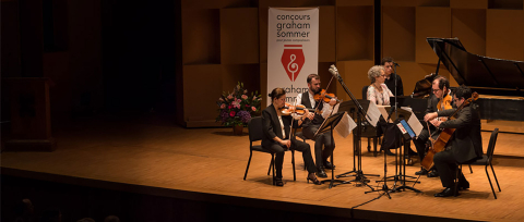 Molinari Quartet with Sara Laimon in Pollack Hall for the 2018 Graham Sommer Competition