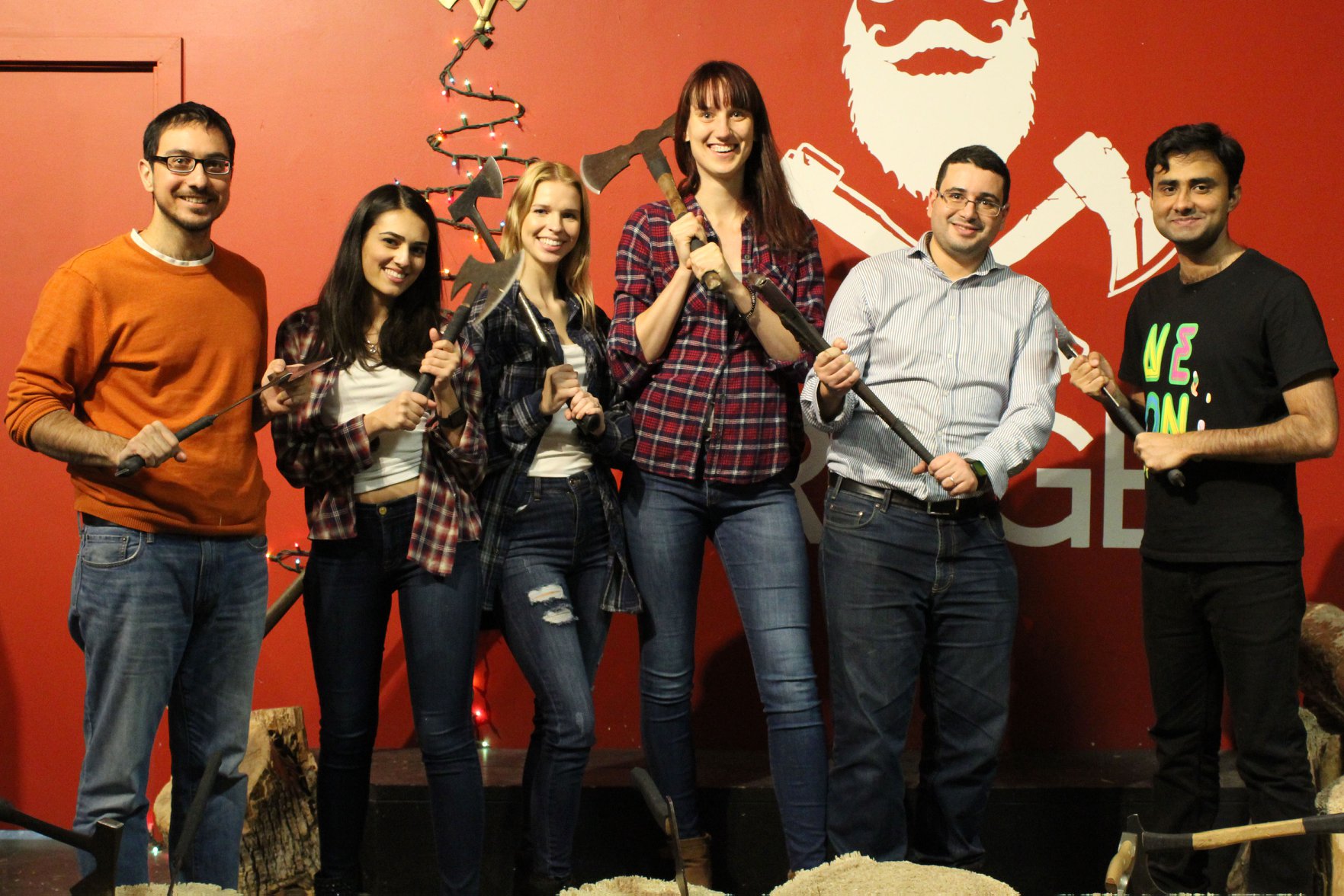 Axe Throwing Group Photo