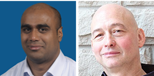 Headshots of Mallar Chakravarty and Tim Bussey