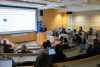 Paul Masset presents to audience 