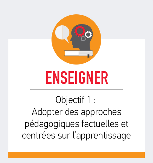 ENSEIGNER: Objectif 1 - Adopter des approches pédagogiques factuelles et centrées sur l'apprentissage