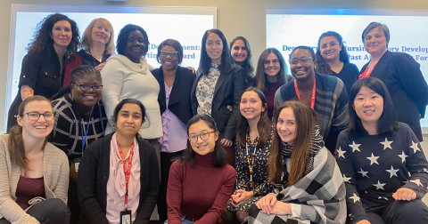Nursing students and faculty at a community engagement event