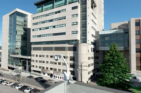 Exterior view of one the three main hospital sites affiliated with McGill’s Division of Hematology: the Jewish General Hospital (JGH)