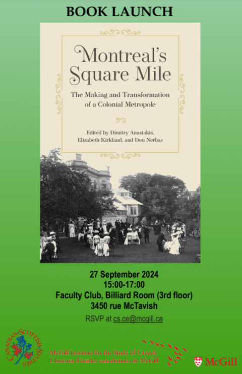 Poster with event details and book cover