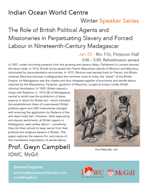 Poster with event details and historical drawing.