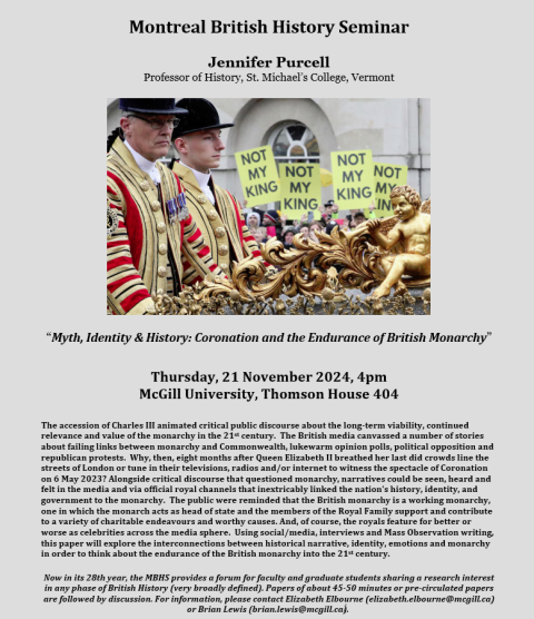 Poster with event details and historical photo.