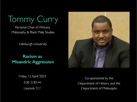 Poster with event details and photo of presenter. 