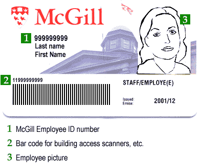 carte d'identité d'employé de mcgill