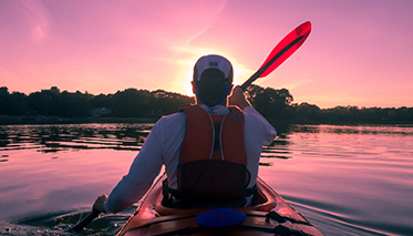 person in canoe